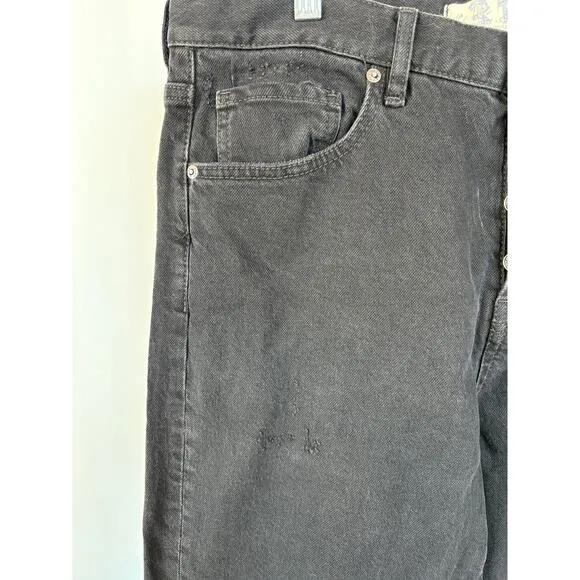 NWT Free People We the Free Boyfriend Bren Distressed Black Magic Jeans Women 31
