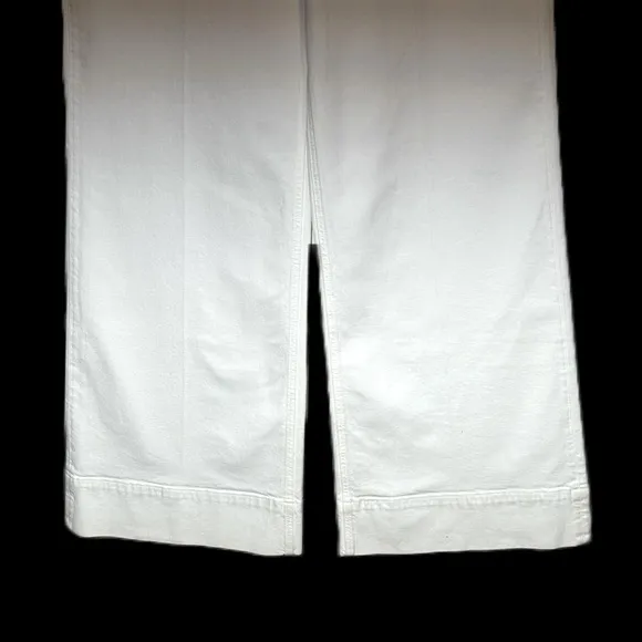 NWT J. Crew Wide-Leg Denim Trouser in White, High Rise, Wide Cuffs Sizes 30 &amp; 32