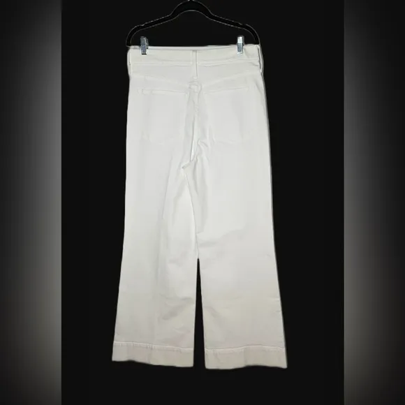 NWT J. Crew Wide-Leg Denim Trouser in White, High Rise, Wide Cuffs Sizes 30 &amp; 32
