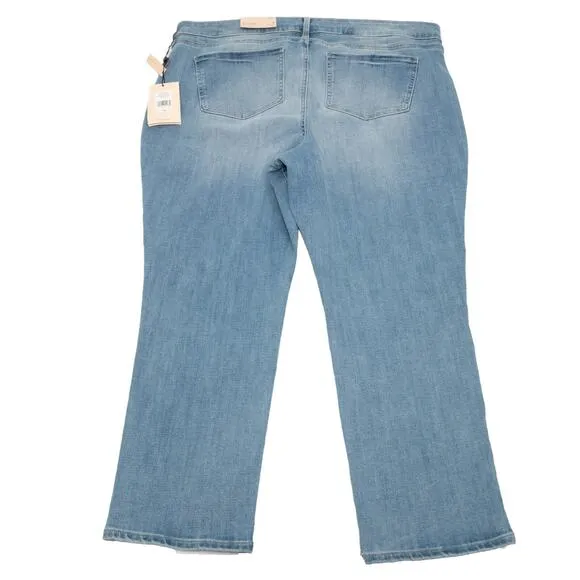 NYDJ Plus Size Marilyn Easley Wash High Rise Straight Ankle Jeans SZ 18