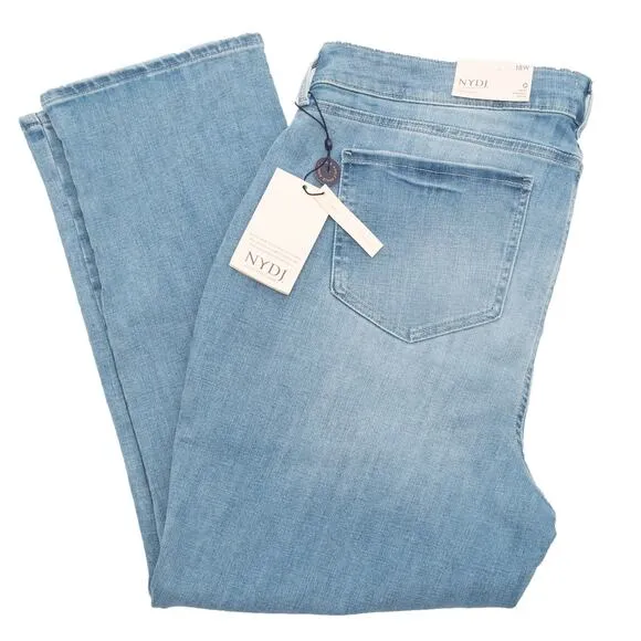 NYDJ Plus Size Marilyn Easley Wash High Rise Straight Ankle Jeans SZ 18
