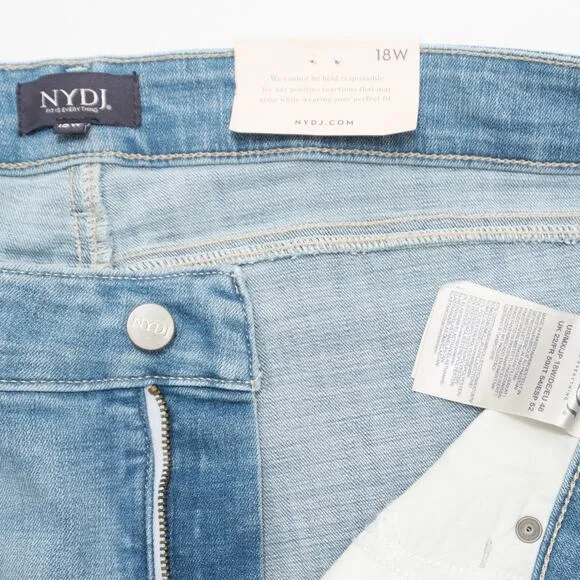 NYDJ Plus Size Marilyn Easley Wash High Rise Straight Ankle Jeans SZ 18
