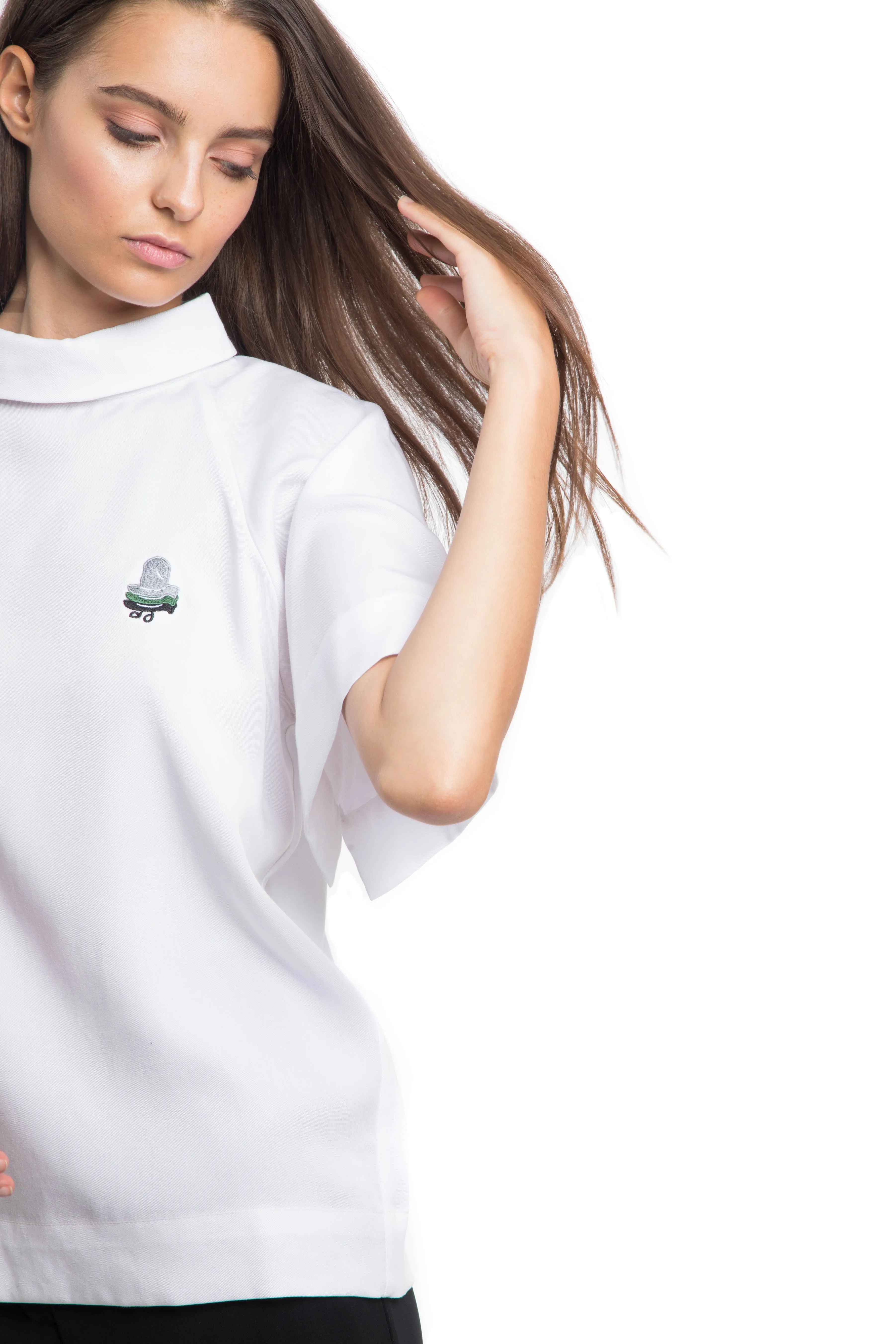 Ono White Big Sleeve Modern Polo