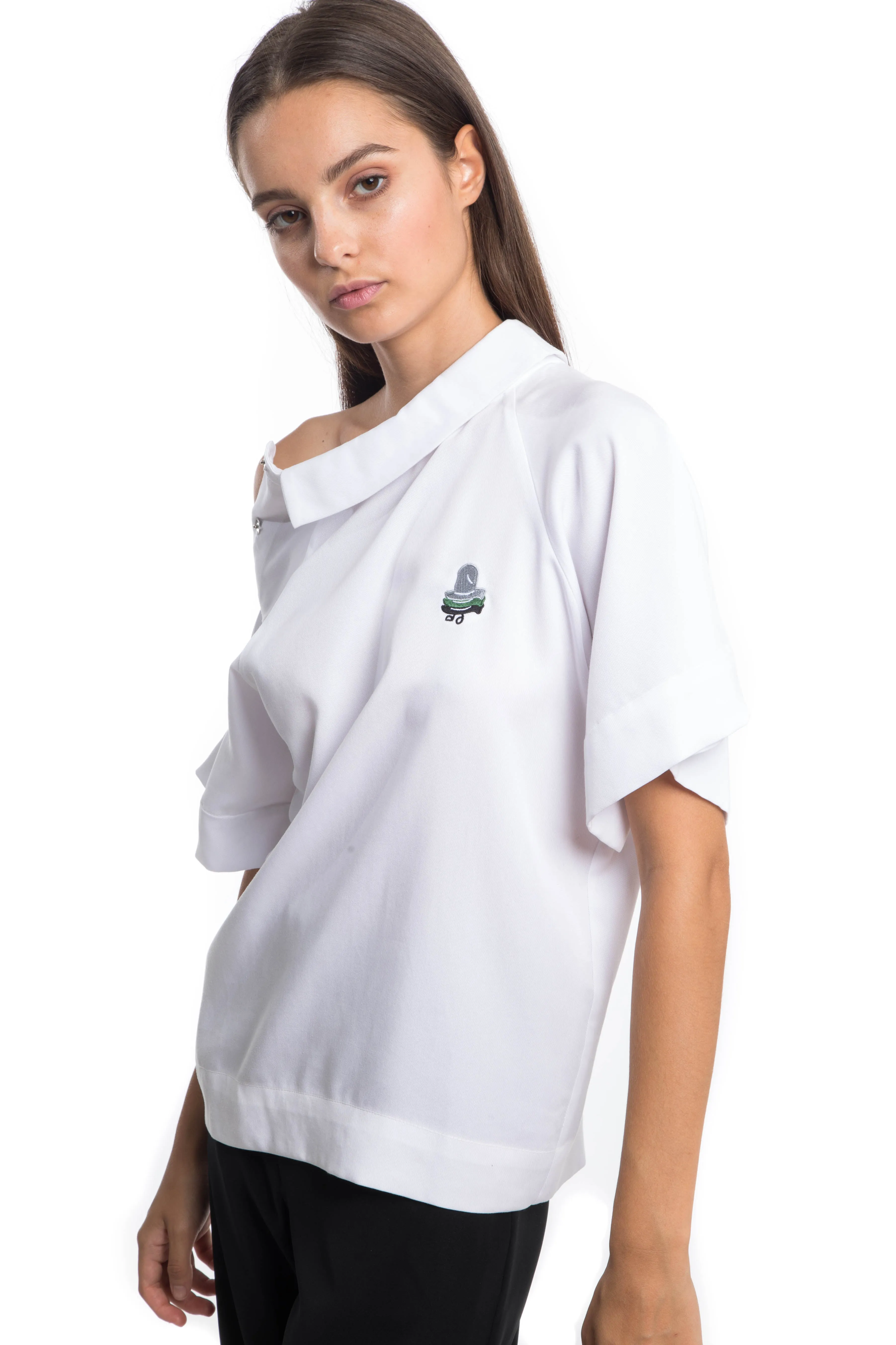 Ono White Big Sleeve Modern Polo