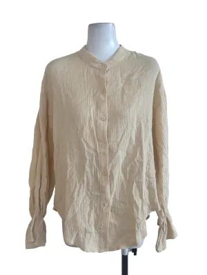 Pastel Yellow Long Sleeve Textured Top TWL