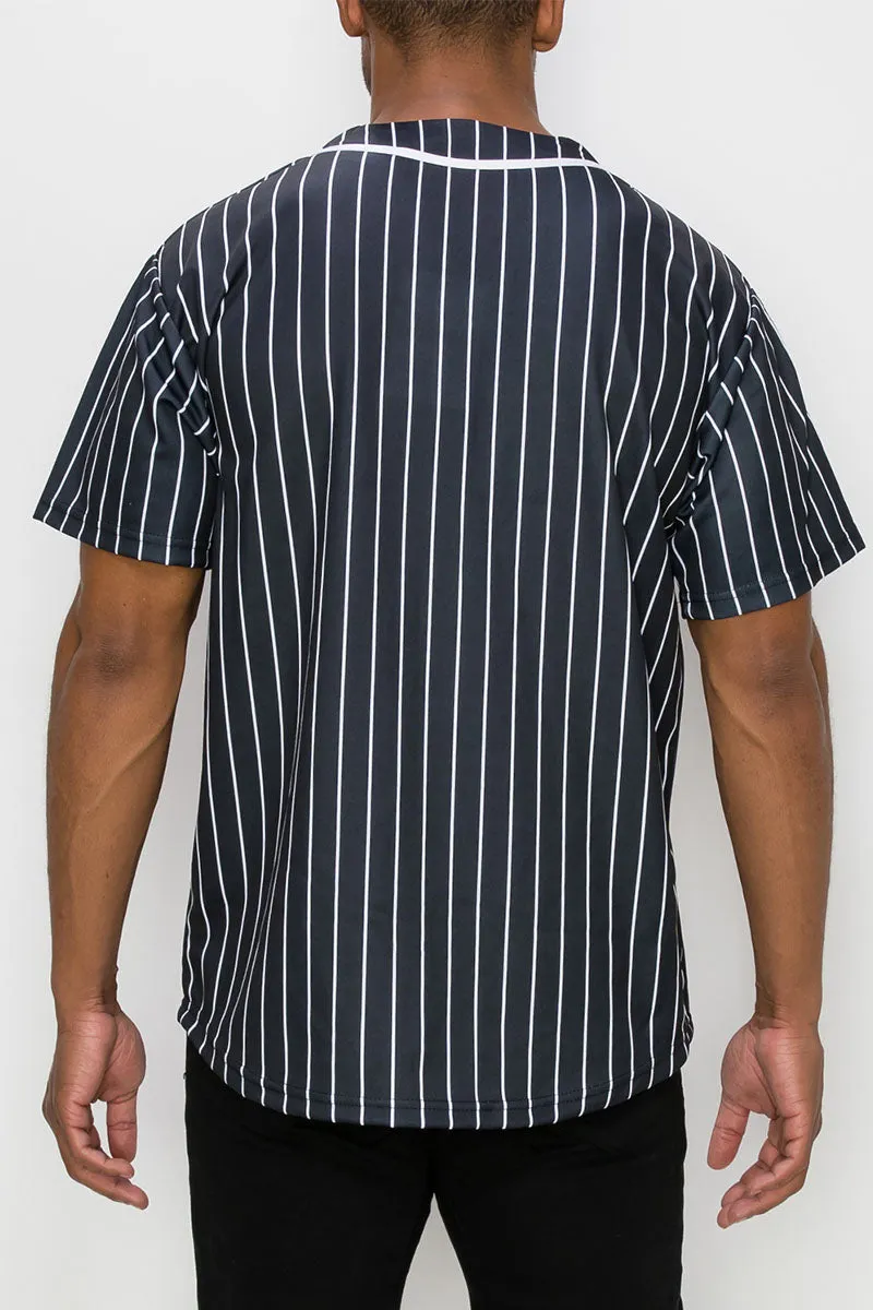 PIN STRIPED BASEBALL JERSEY