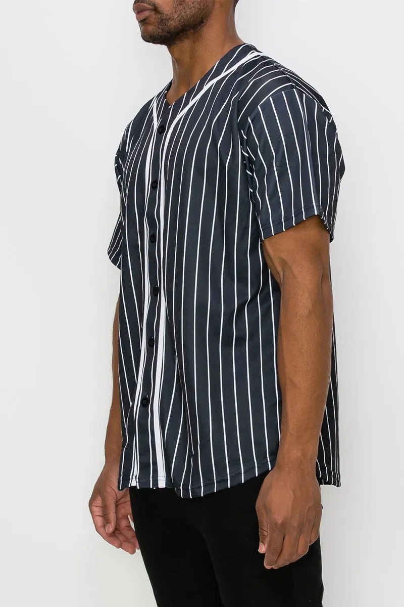 PIN STRIPED BASEBALL JERSEY
