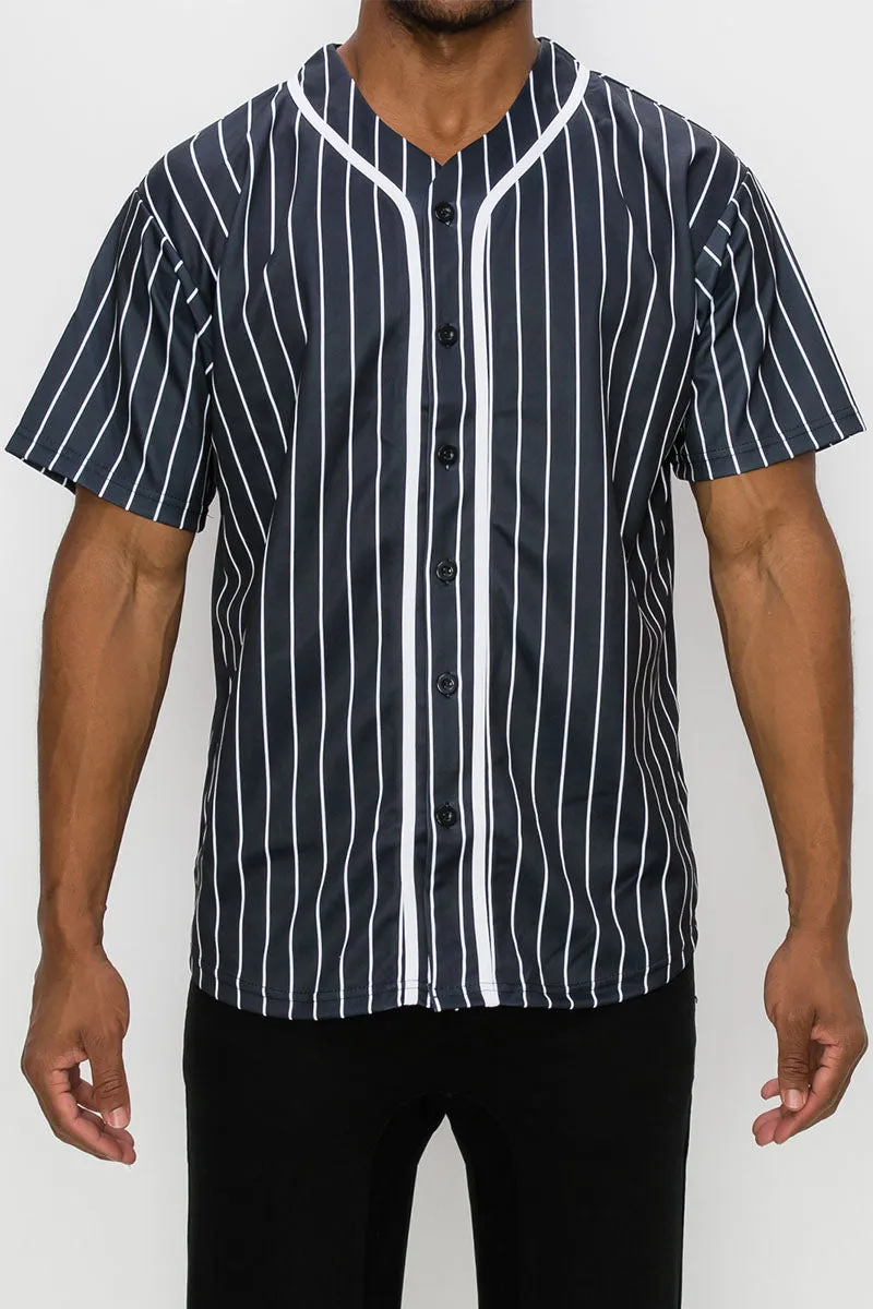 PIN STRIPED BASEBALL JERSEY