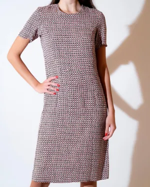 Pink Multi Print Shift Short Sleeve Dress