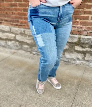 Plus Size Judy Blue Boyfriend with Patches
