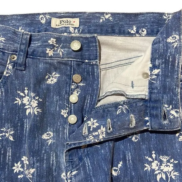 POLO RALPH LAUREN Women's Blue Callen High Rise Slim Jeans Size 27 Button Fly
