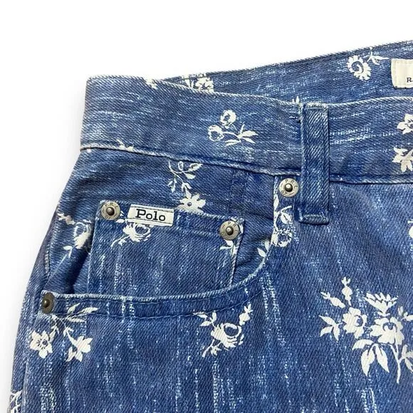 POLO RALPH LAUREN Women's Blue Callen High Rise Slim Jeans Size 27 Button Fly