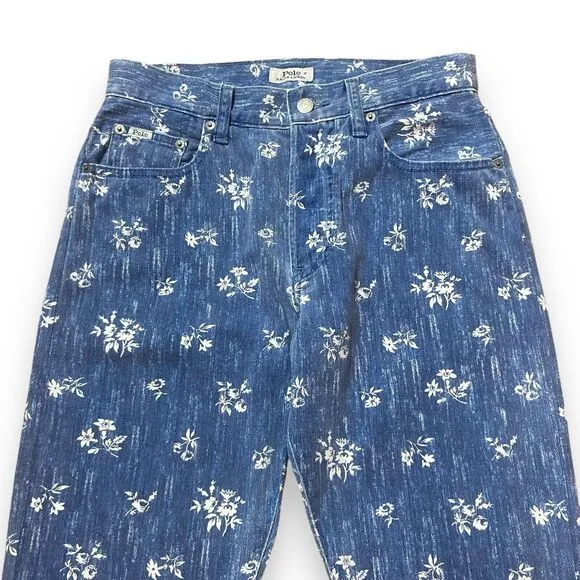 POLO RALPH LAUREN Women's Blue Callen High Rise Slim Jeans Size 27 Button Fly