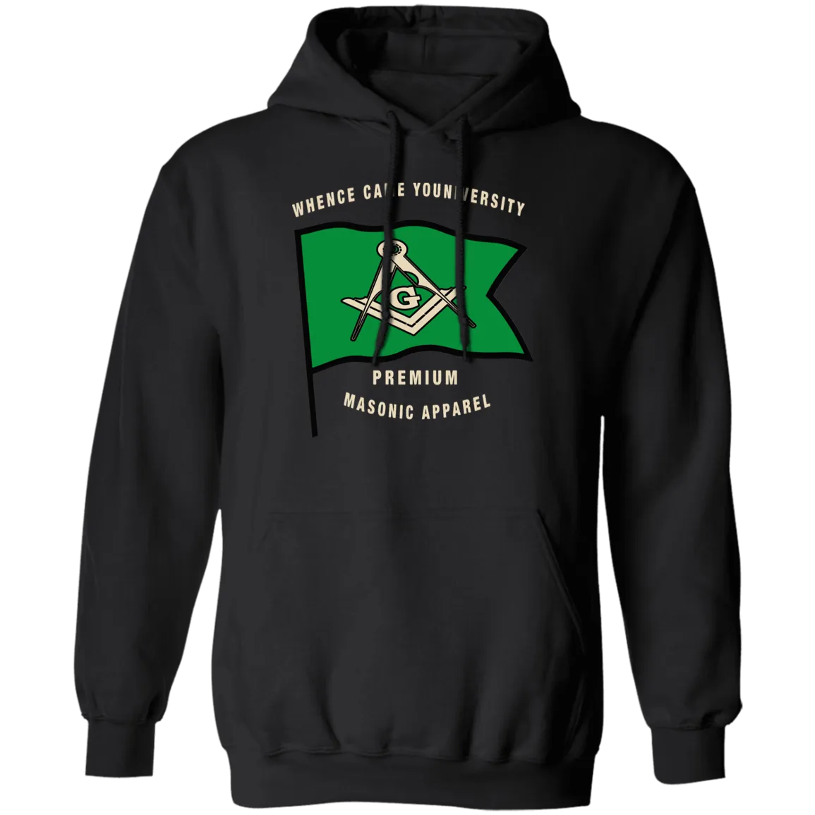 Premium Masonic Apparel Pullover Hoodie(green flag)
