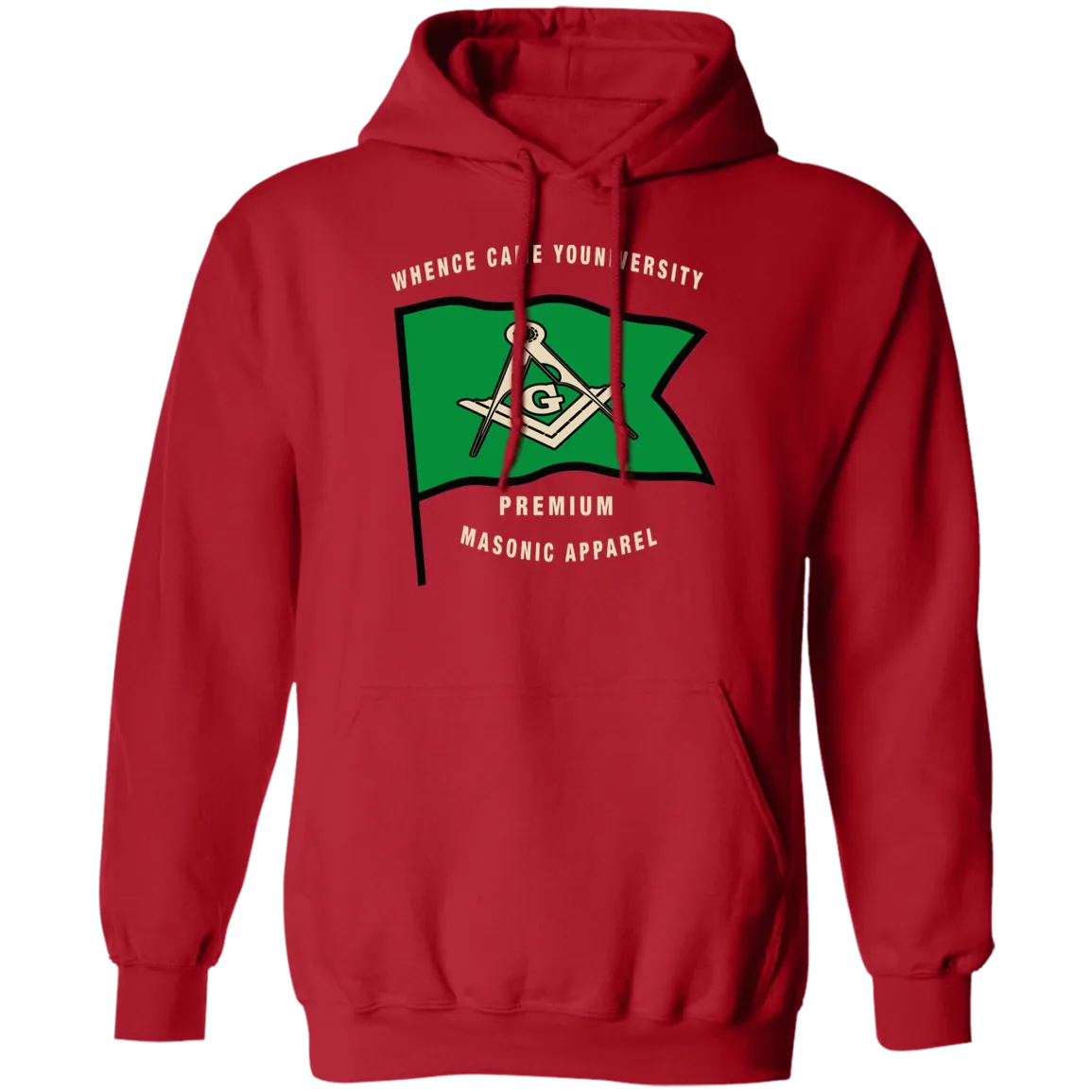 Premium Masonic Apparel Pullover Hoodie(green flag)