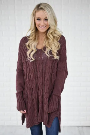 Purple V-Neck Sweater