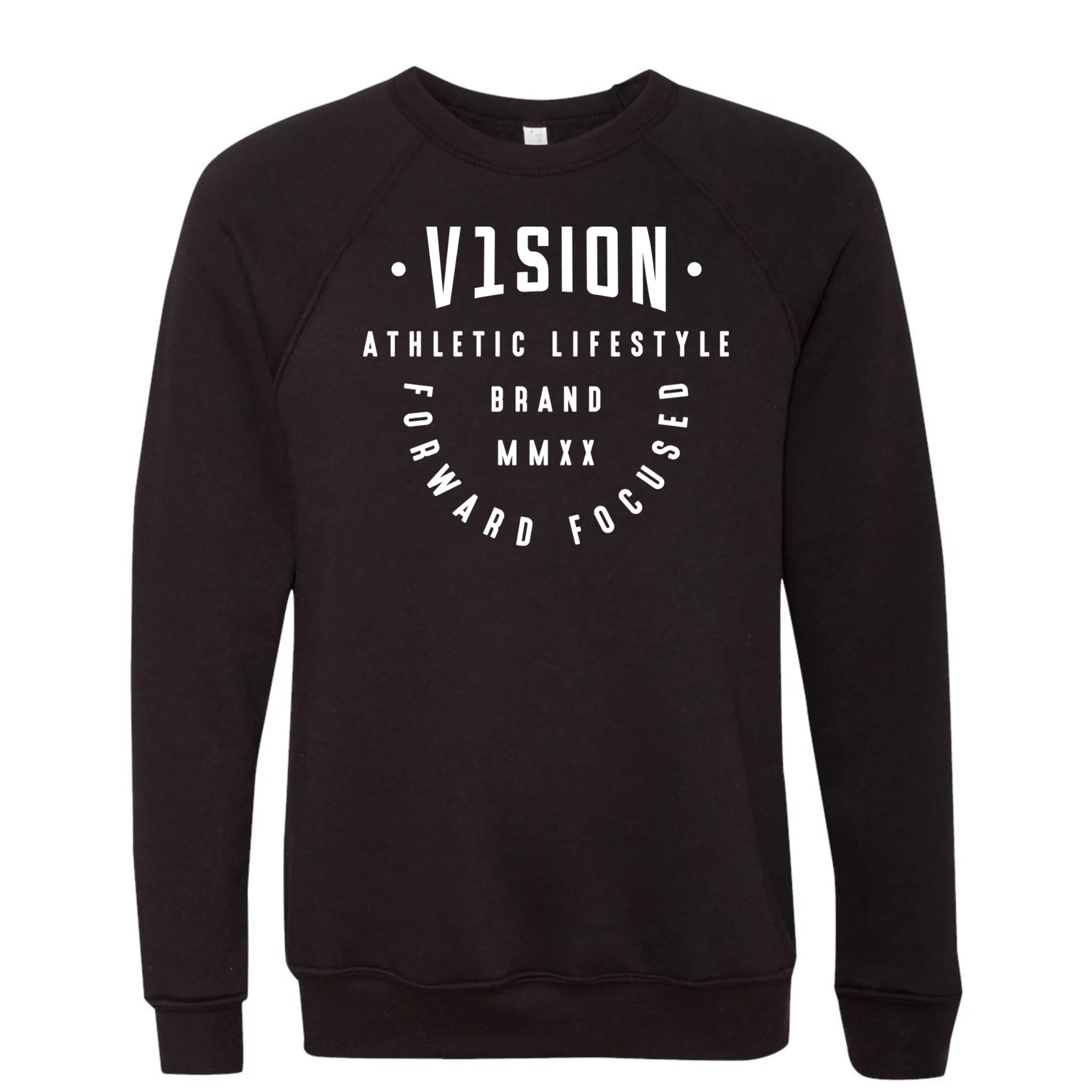 "Forward Focused" Lightweight Crewneck Sweatshirt "Black"