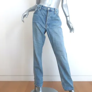 RE/DONE Cindy Crawford High Rise Stretch Jeans Super Light Blue Size 32
