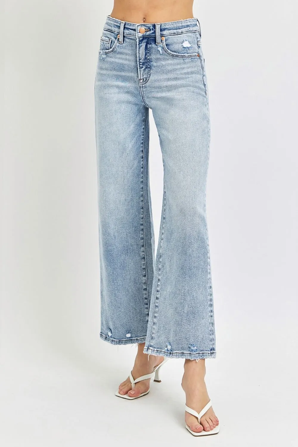 Risen Tummy Control Wide Leg Jeans