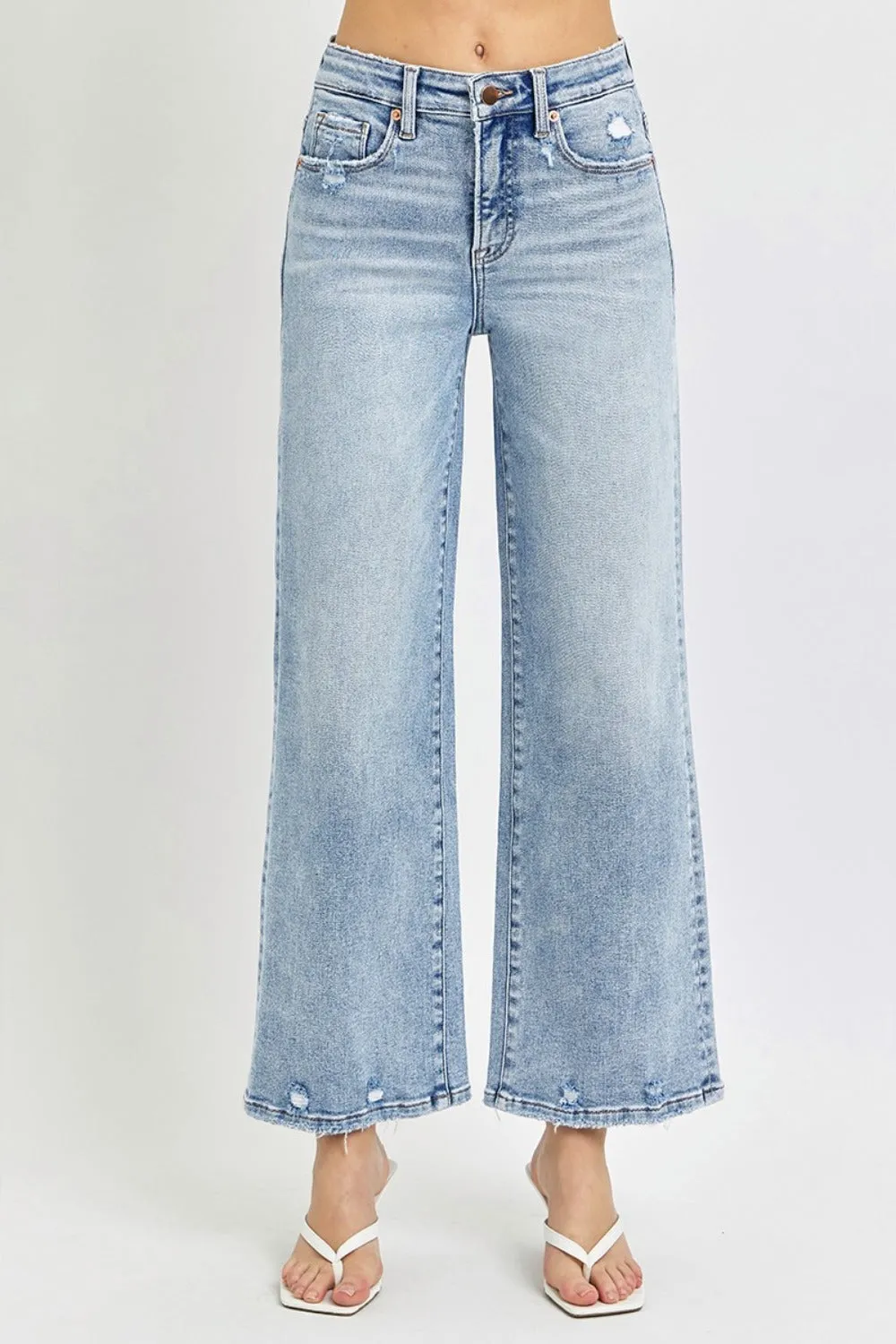Risen Tummy Control Wide Leg Jeans