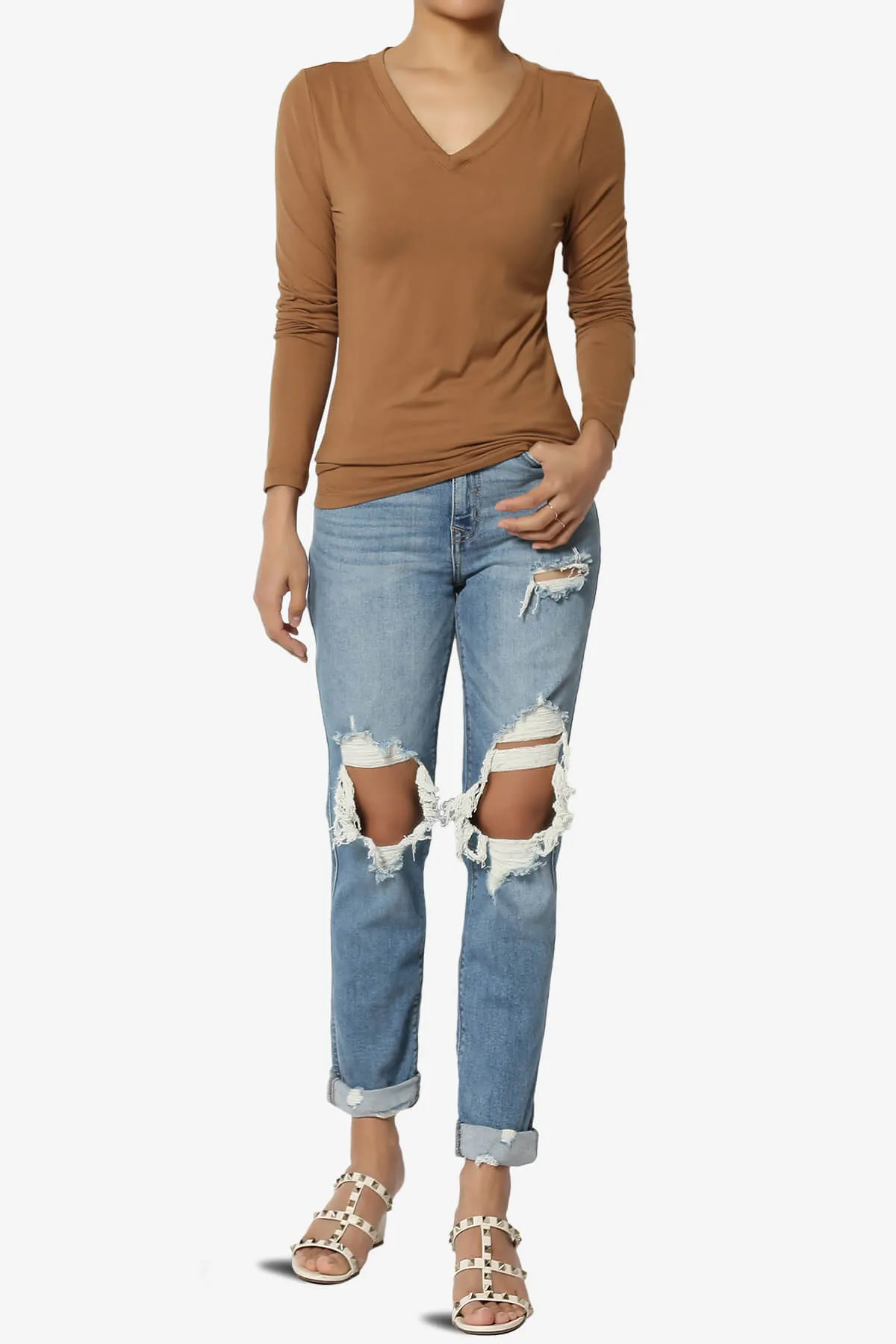Rocky High Rise Ripped Boyfriend Jeans Ice Breaker
