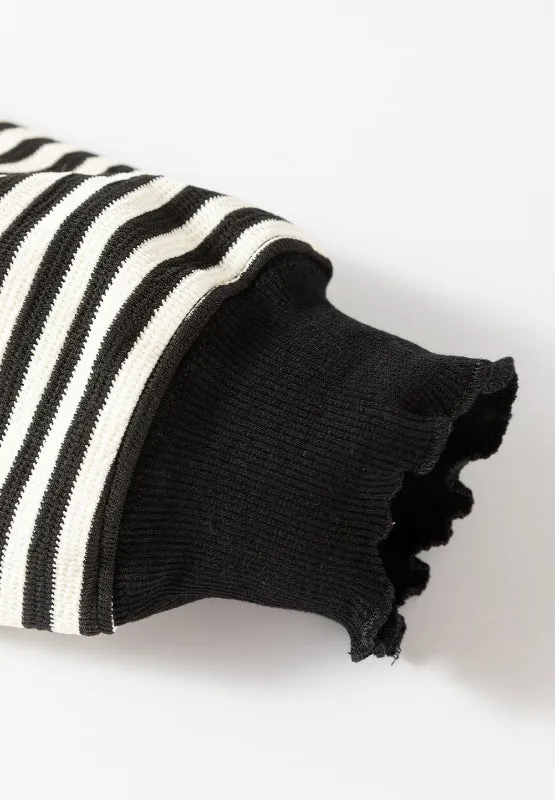 Ronnie Striped Round Neck Long Sleeve Sweatshirt