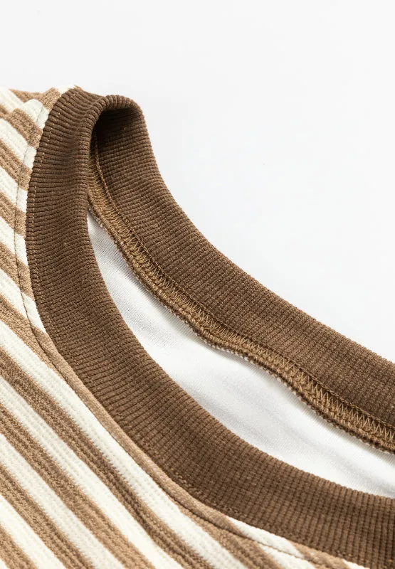 Ronnie Striped Round Neck Long Sleeve Sweatshirt