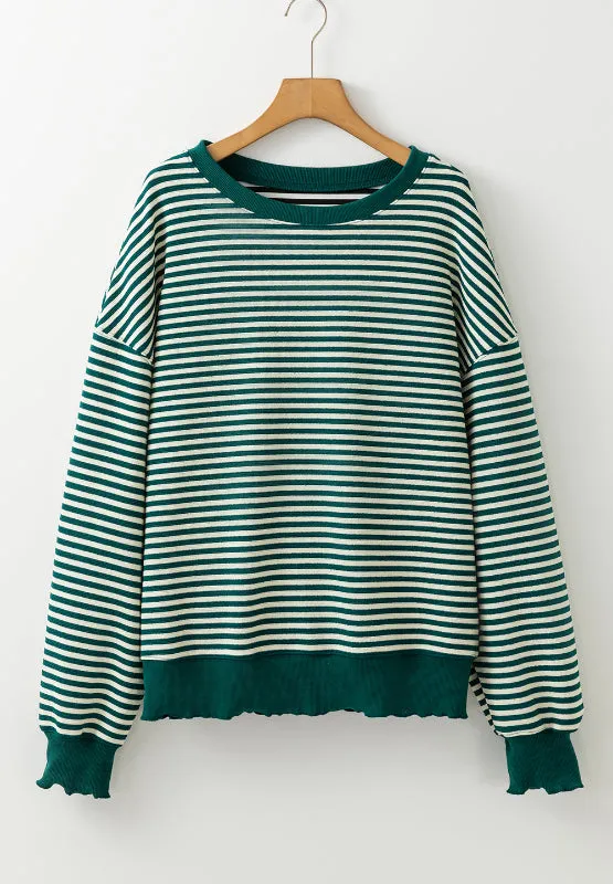 Ronnie Striped Round Neck Long Sleeve Sweatshirt