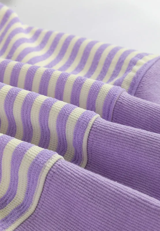 Ronnie Striped Round Neck Long Sleeve Sweatshirt