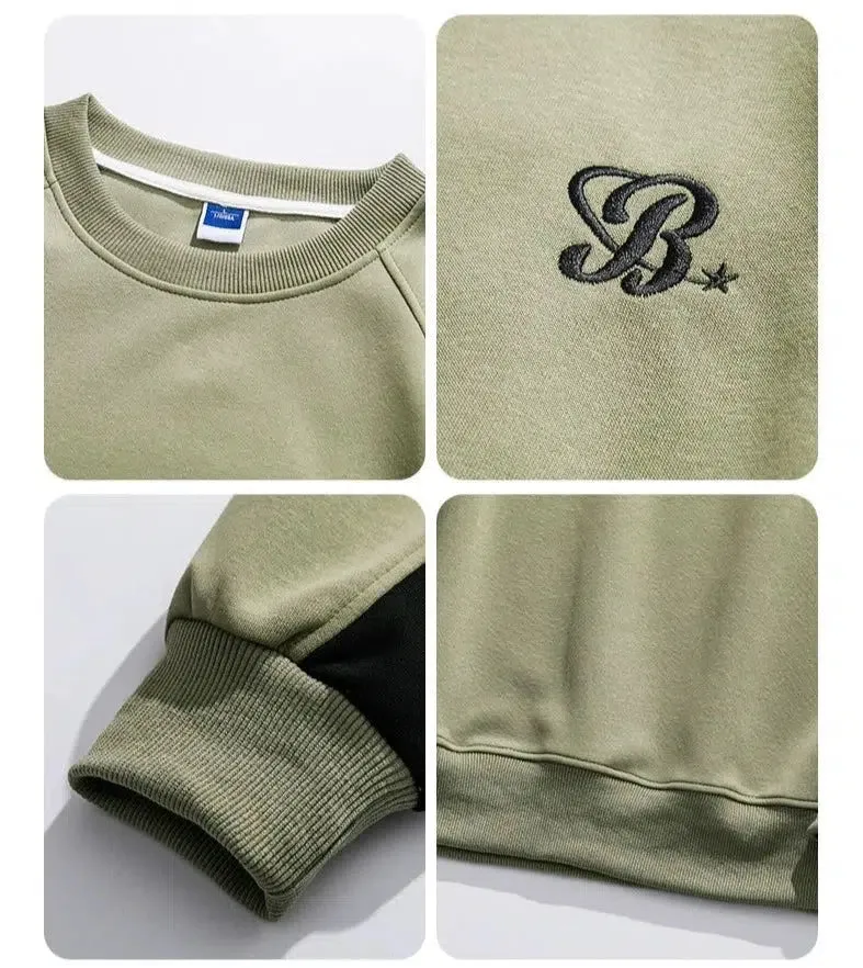 Round Neck Color Block Pullover
