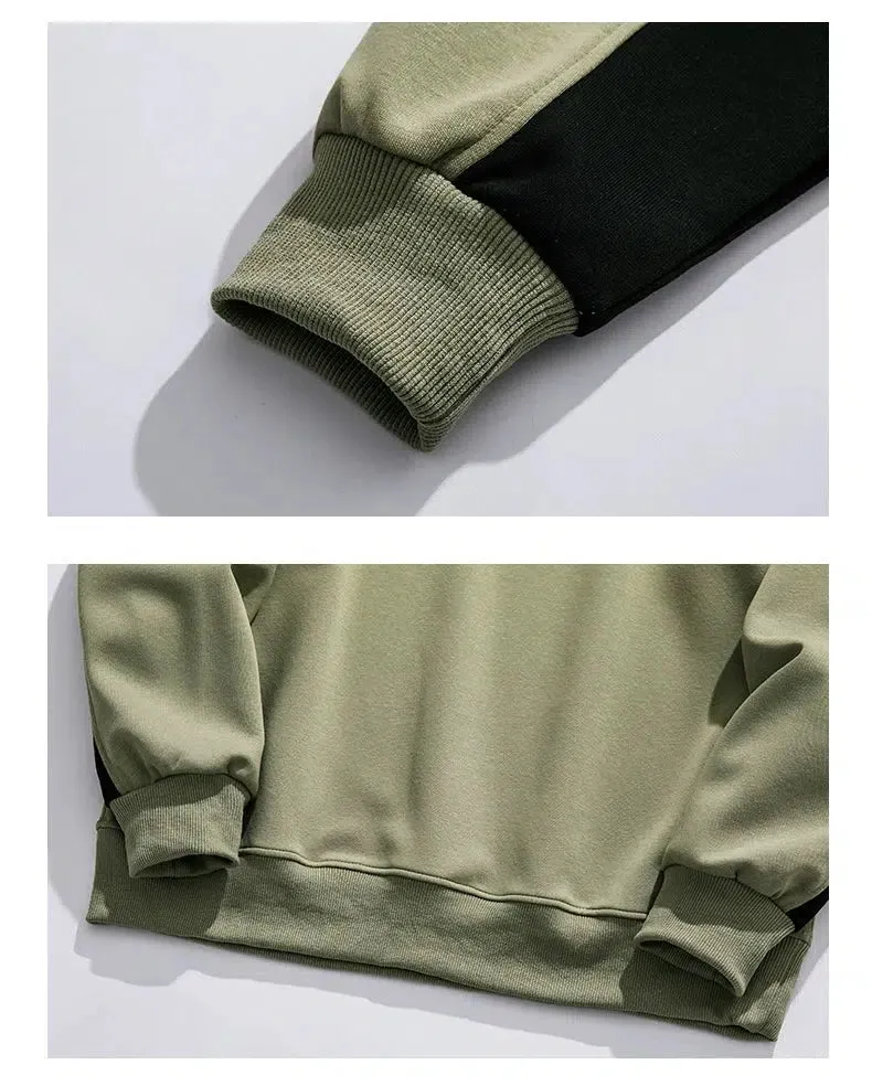 Round Neck Color Block Pullover
