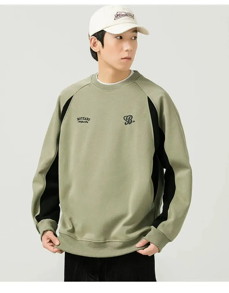 Round Neck Color Block Pullover