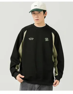 Round Neck Color Block Pullover