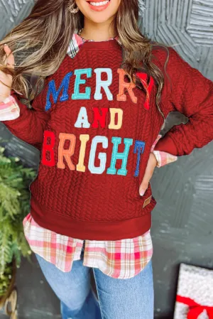 Rush Merry And Bright Cable Knit Pullover Sweatshirt