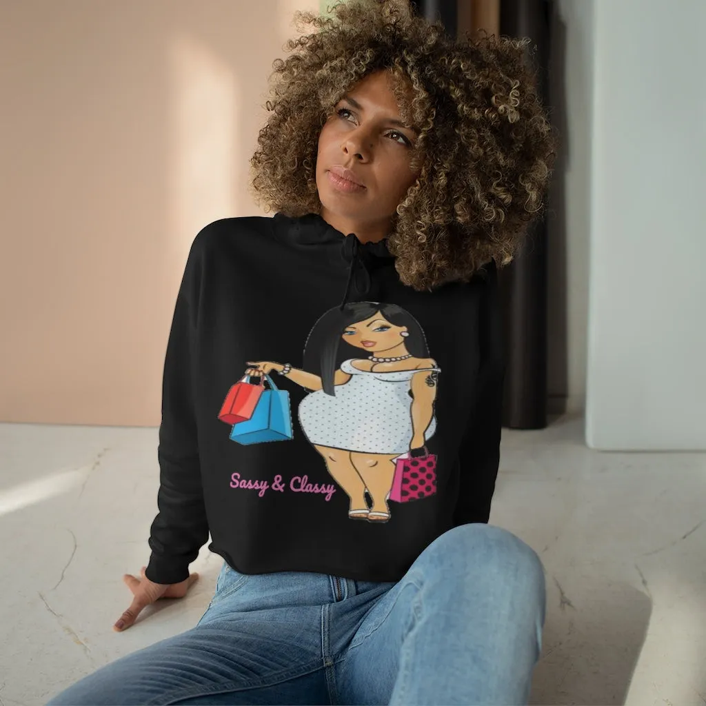Sassy & Classy Crop Hoodie, Custom hoodie, Graphic hoodie, Personalized hoodie, Cartoon Hoodie