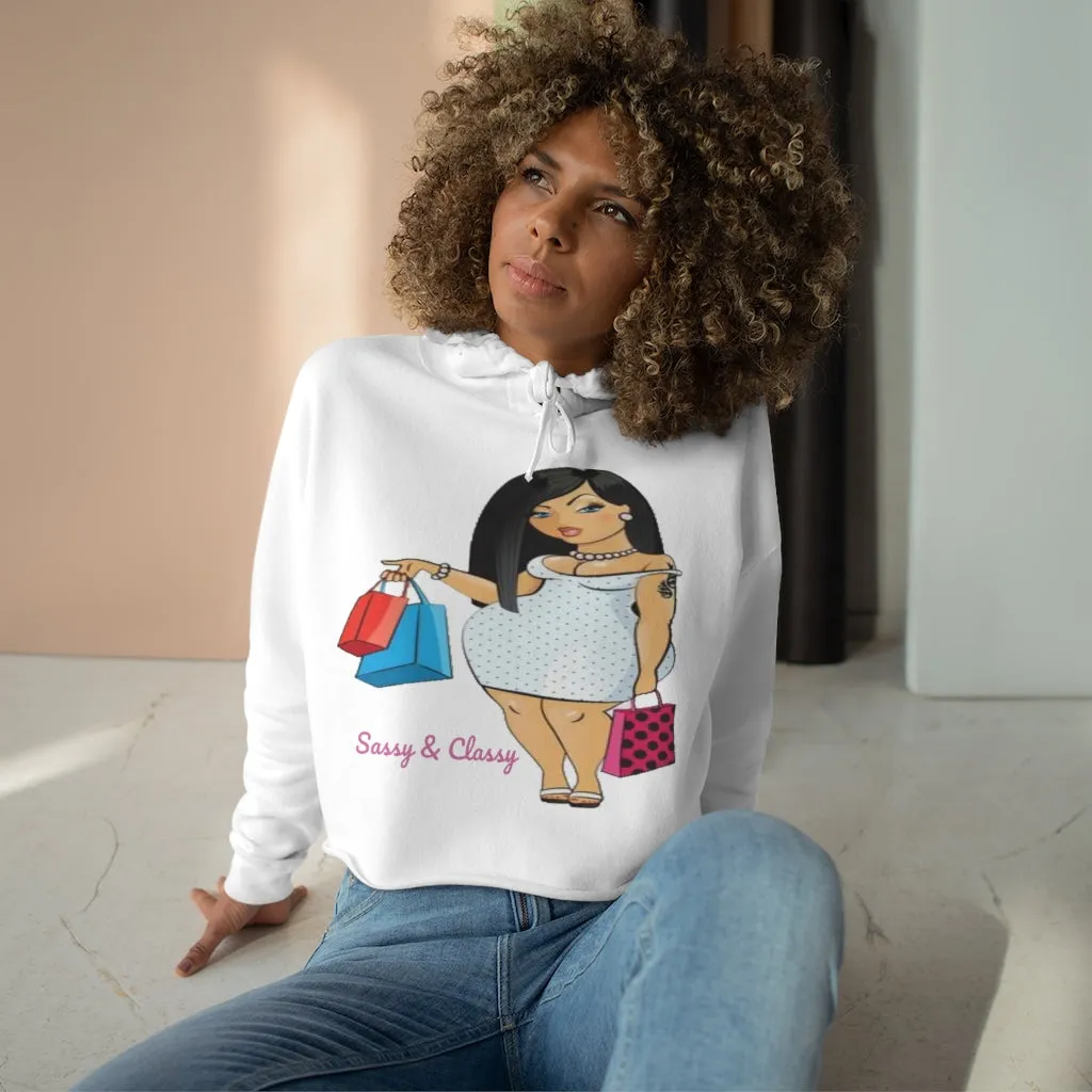 Sassy & Classy Crop Hoodie, Custom hoodie, Graphic hoodie, Personalized hoodie, Cartoon Hoodie