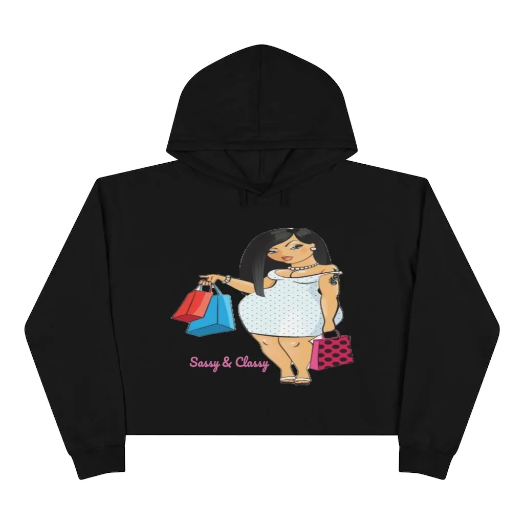Sassy & Classy Crop Hoodie, Custom hoodie, Graphic hoodie, Personalized hoodie, Cartoon Hoodie