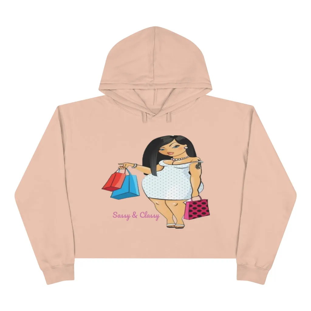Sassy & Classy Crop Hoodie, Custom hoodie, Graphic hoodie, Personalized hoodie, Cartoon Hoodie