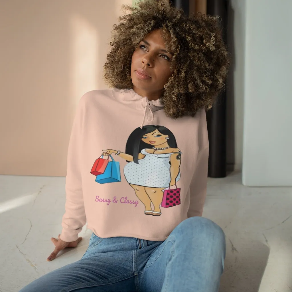 Sassy & Classy Crop Hoodie, Custom hoodie, Graphic hoodie, Personalized hoodie, Cartoon Hoodie