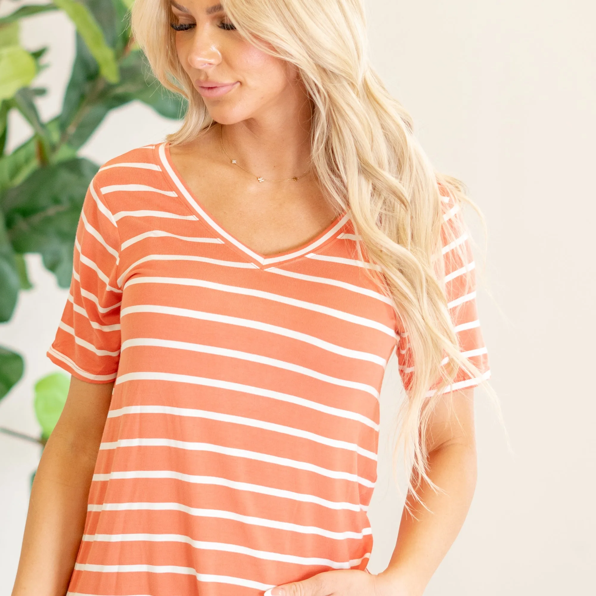 Short Sleeve V Neck Tee