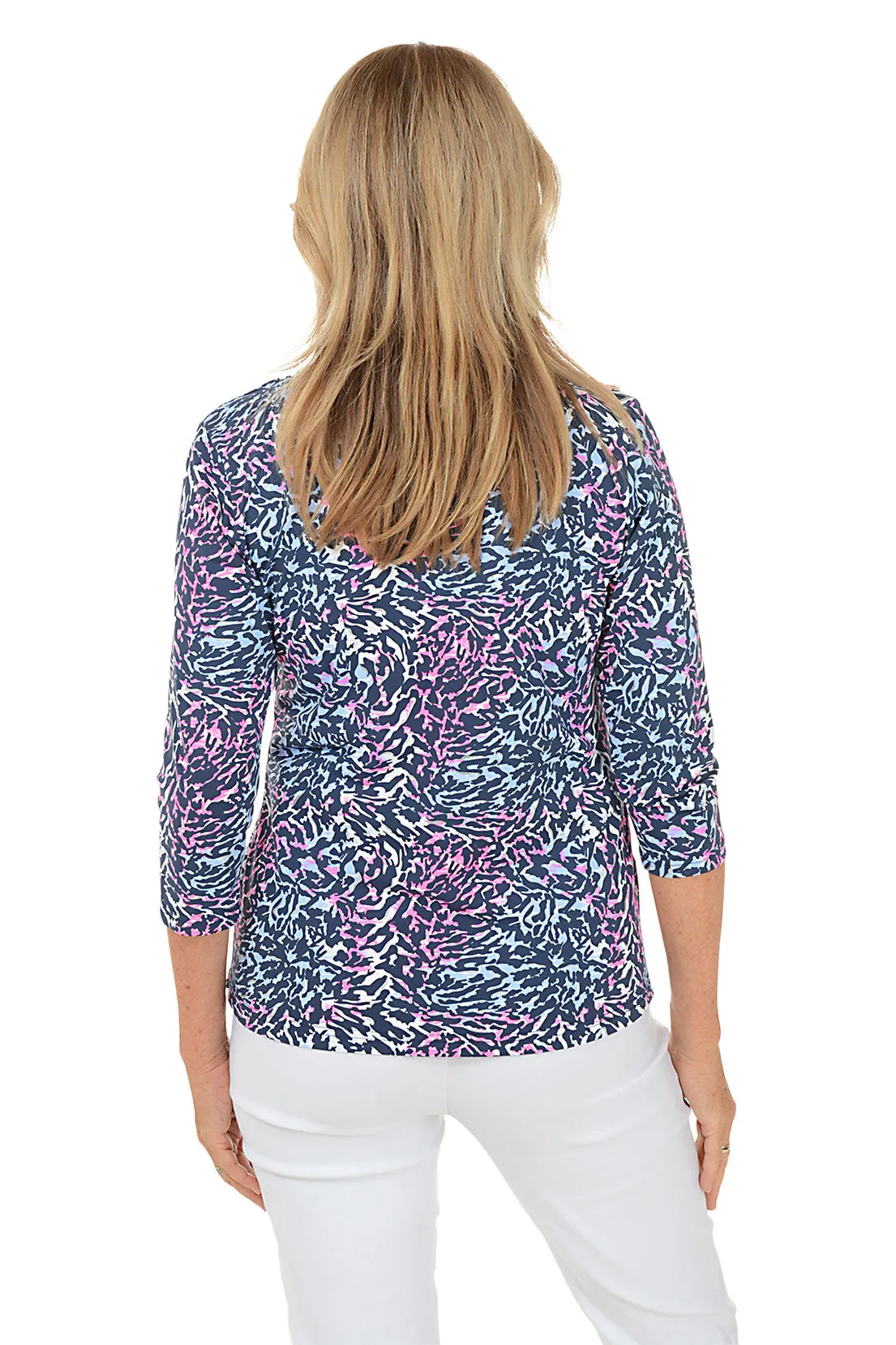 Silver Wild Animal Classic UPF50  V-Neck Top