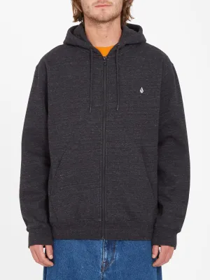 Single Stone Zip Hoodie - HEATHER BLACK