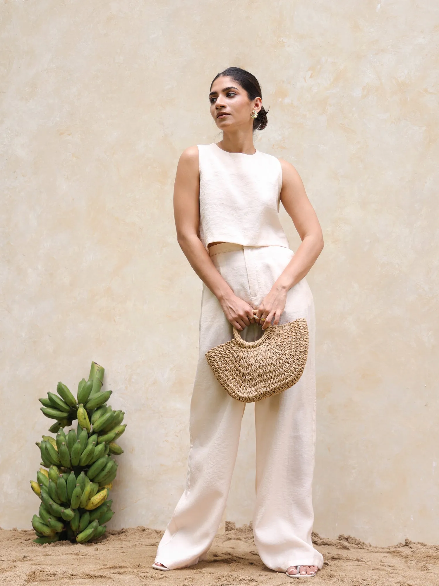 Sleeveless Back Slit Loose Fit Top