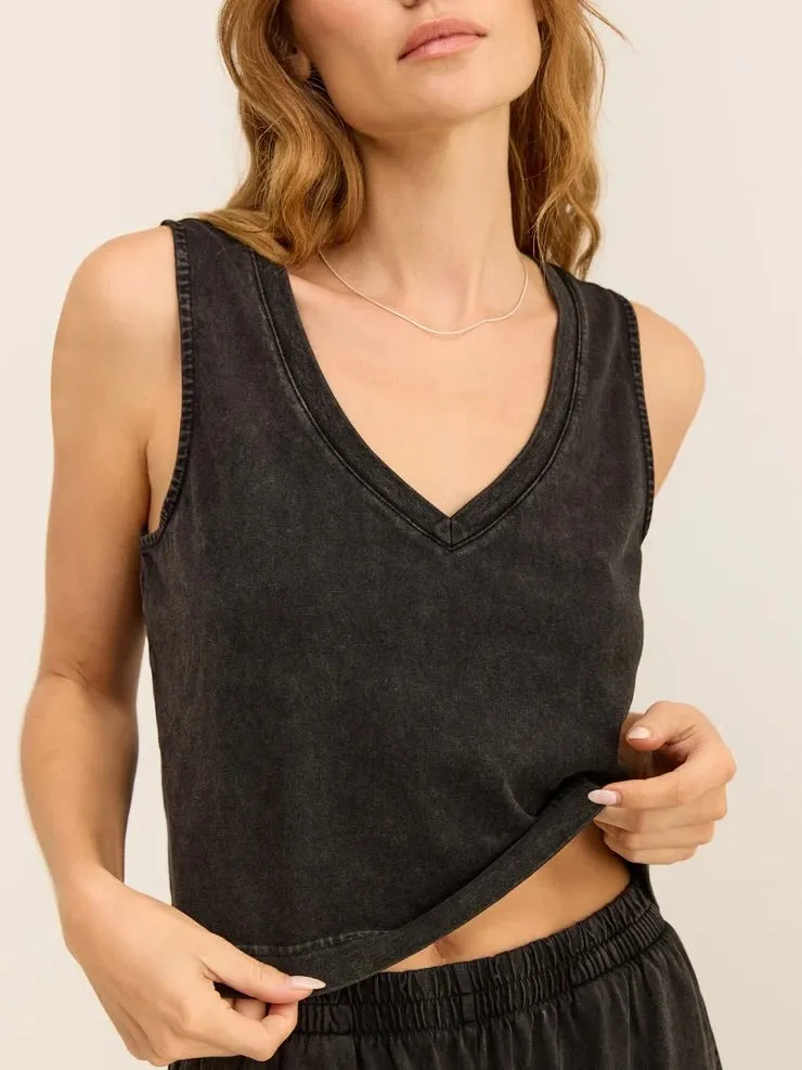 Sloane V-Neck Tank - Black