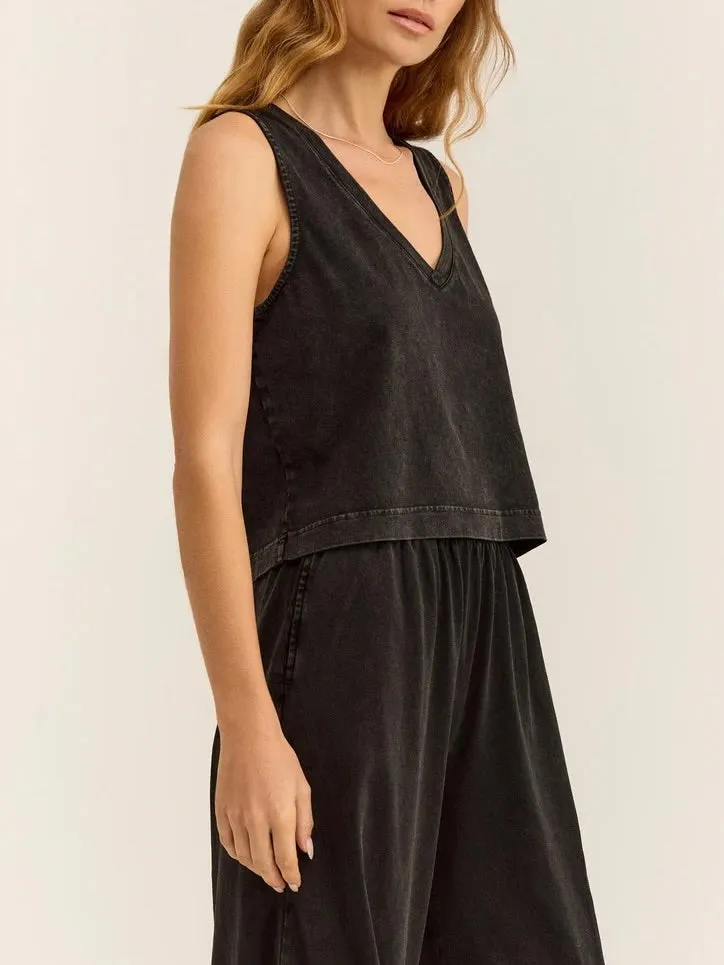 Sloane V-Neck Tank - Black