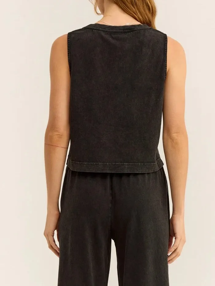 Sloane V-Neck Tank - Black
