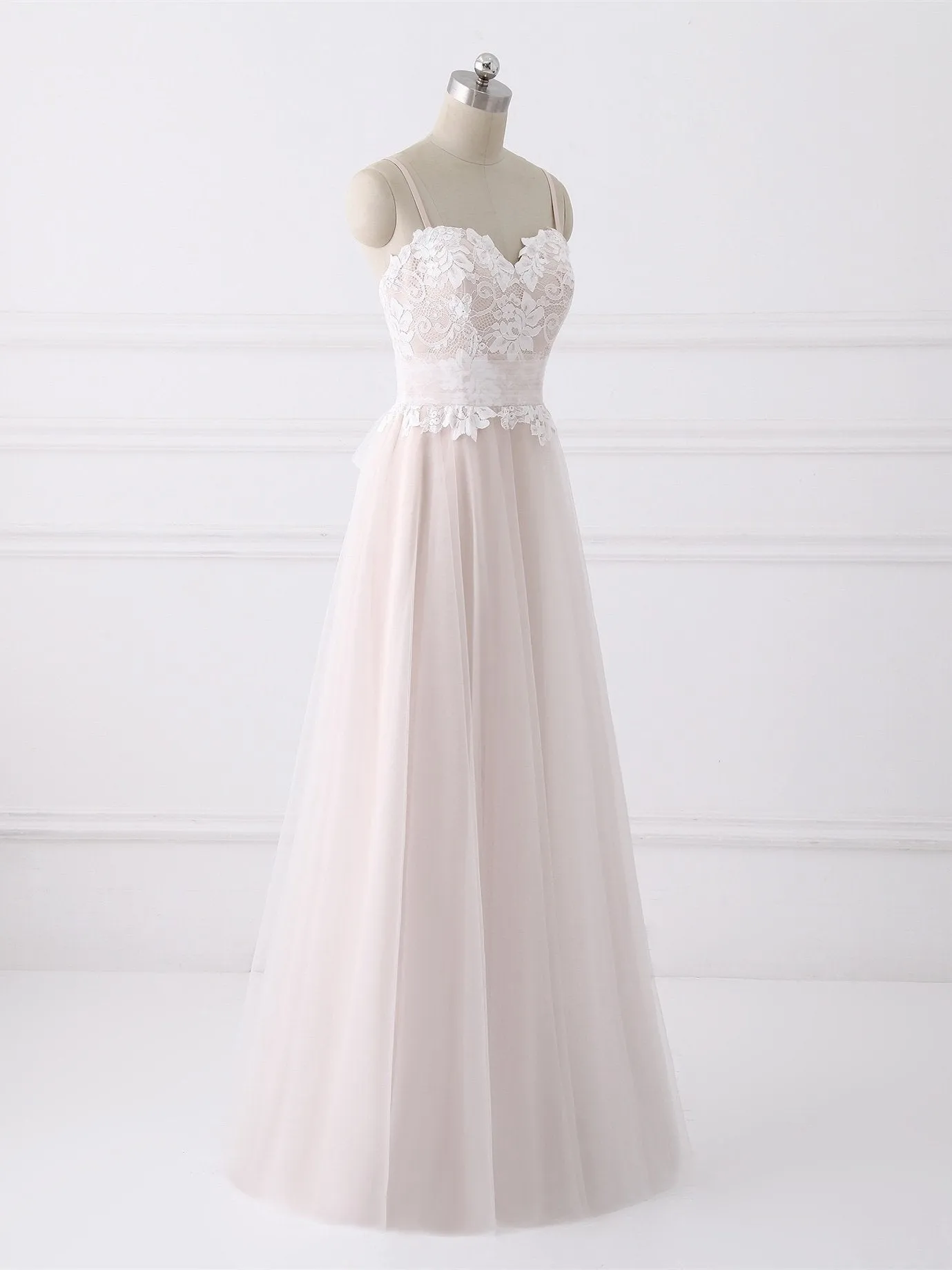 Spaghetti Straps Sweetheart A-line Cheap Wedding Dresses Online, WDY0210