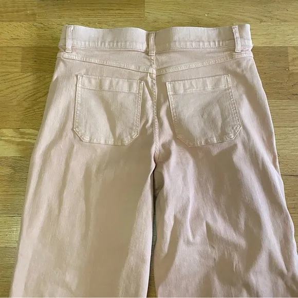 Spanx Pale Rose Garment Dyed Cropped Career Preppy Coastal Pull On Wide Leg Jea…