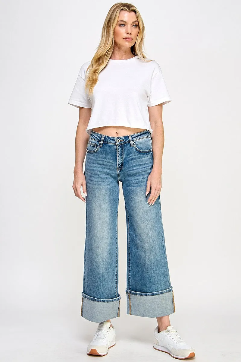Special A Mid Rise Wide Leg Jeans