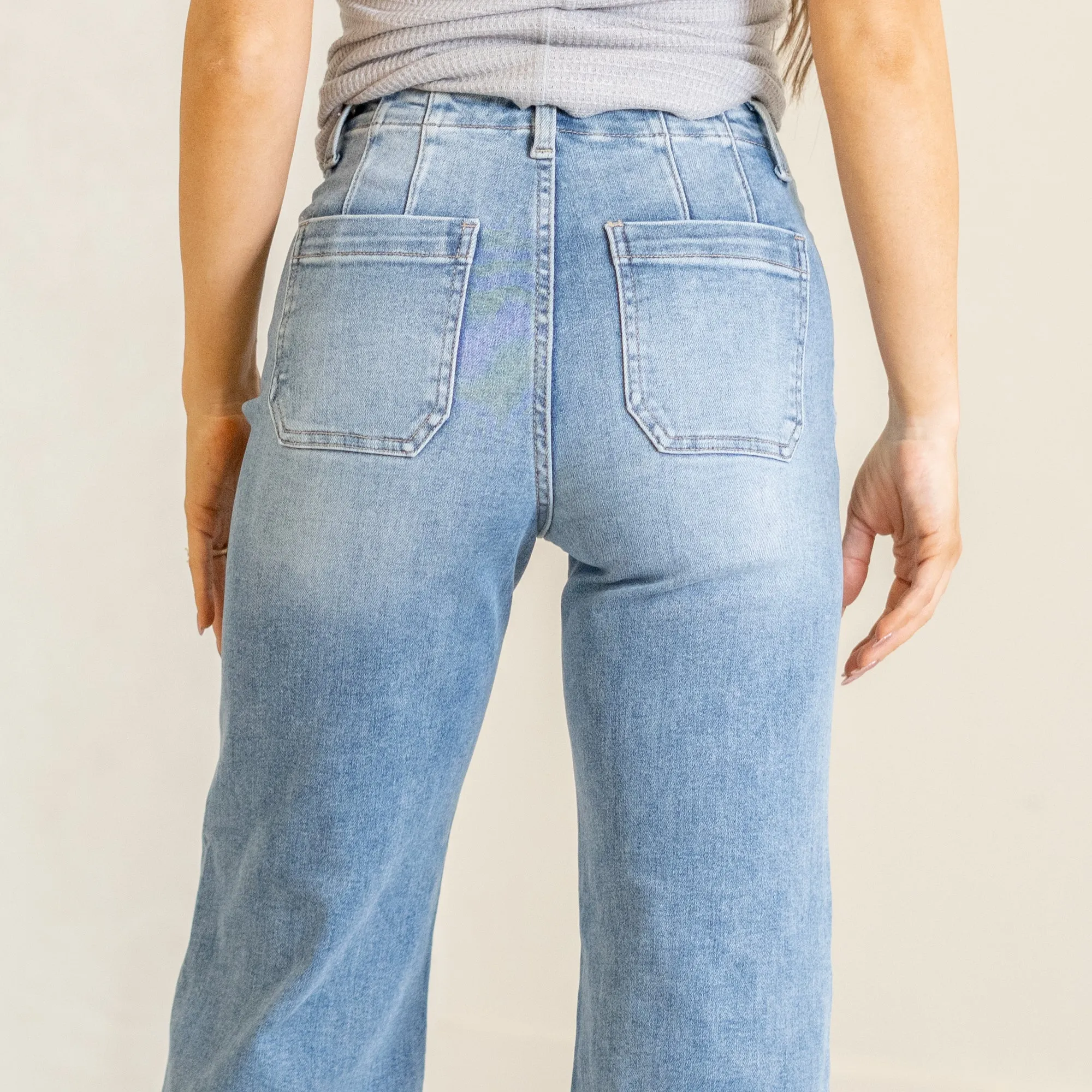 Spring is in the Air High Rise Cuffed Wide Leg